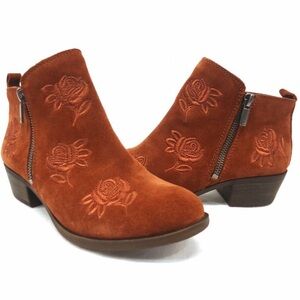 Lucky Brand Basel Rust Suede Ankle Boots - 6M